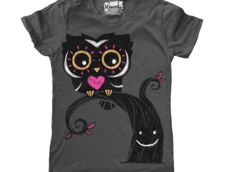 The Night Owl Women Grey Tshirt For Cheap