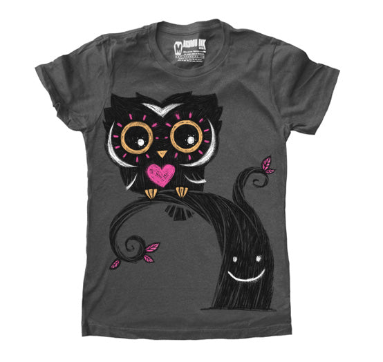 The Night Owl Women Grey Tshirt For Cheap