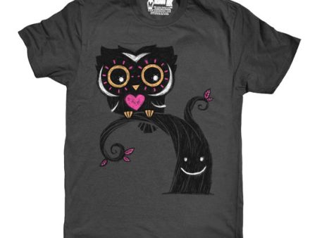 The Night Owl Men Grey Tshirt Sale