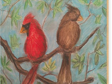 Cardinal Couple - Wood Print on Sale