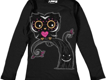 The Night Owl Women Long Sleeve Tshirt Hot on Sale