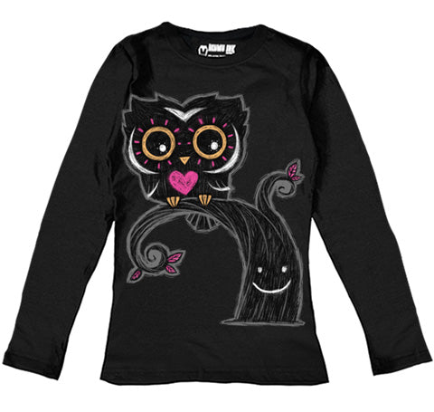 The Night Owl Women Long Sleeve Tshirt Hot on Sale