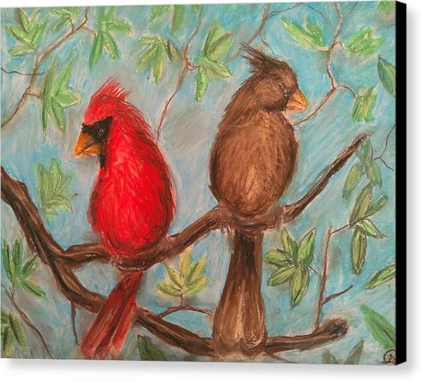 Cardinal Couple - Canvas Print on Sale