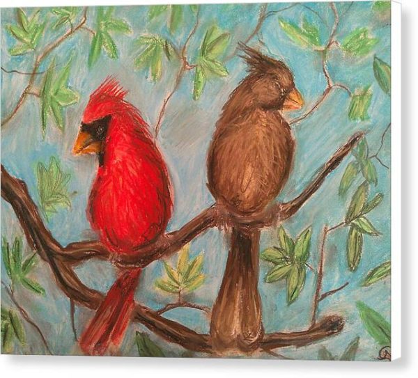 Cardinal Couple - Canvas Print on Sale