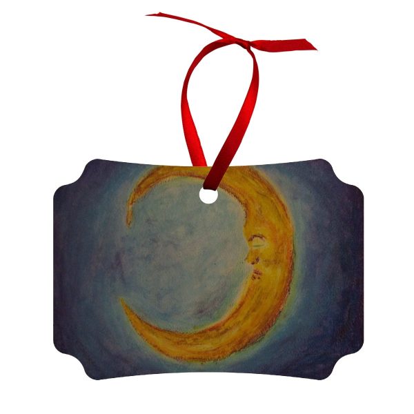 Mr. Moon ~ Wood Ornament on Sale