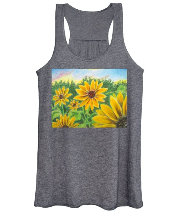 Sunflower on Rainbows - Women s Tank Top Cheap