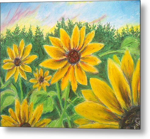 Sunflower on Rainbows - Metal Print Online Hot Sale