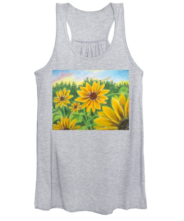 Sunflower on Rainbows - Women s Tank Top Cheap