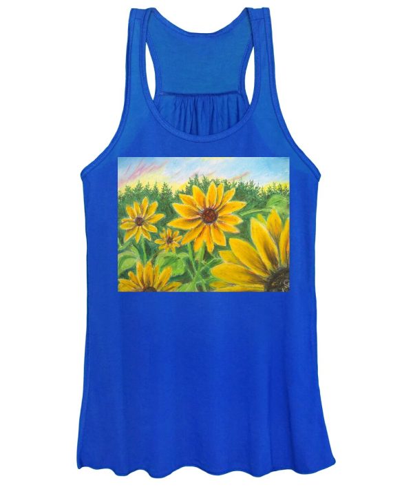 Sunflower on Rainbows - Women s Tank Top Cheap